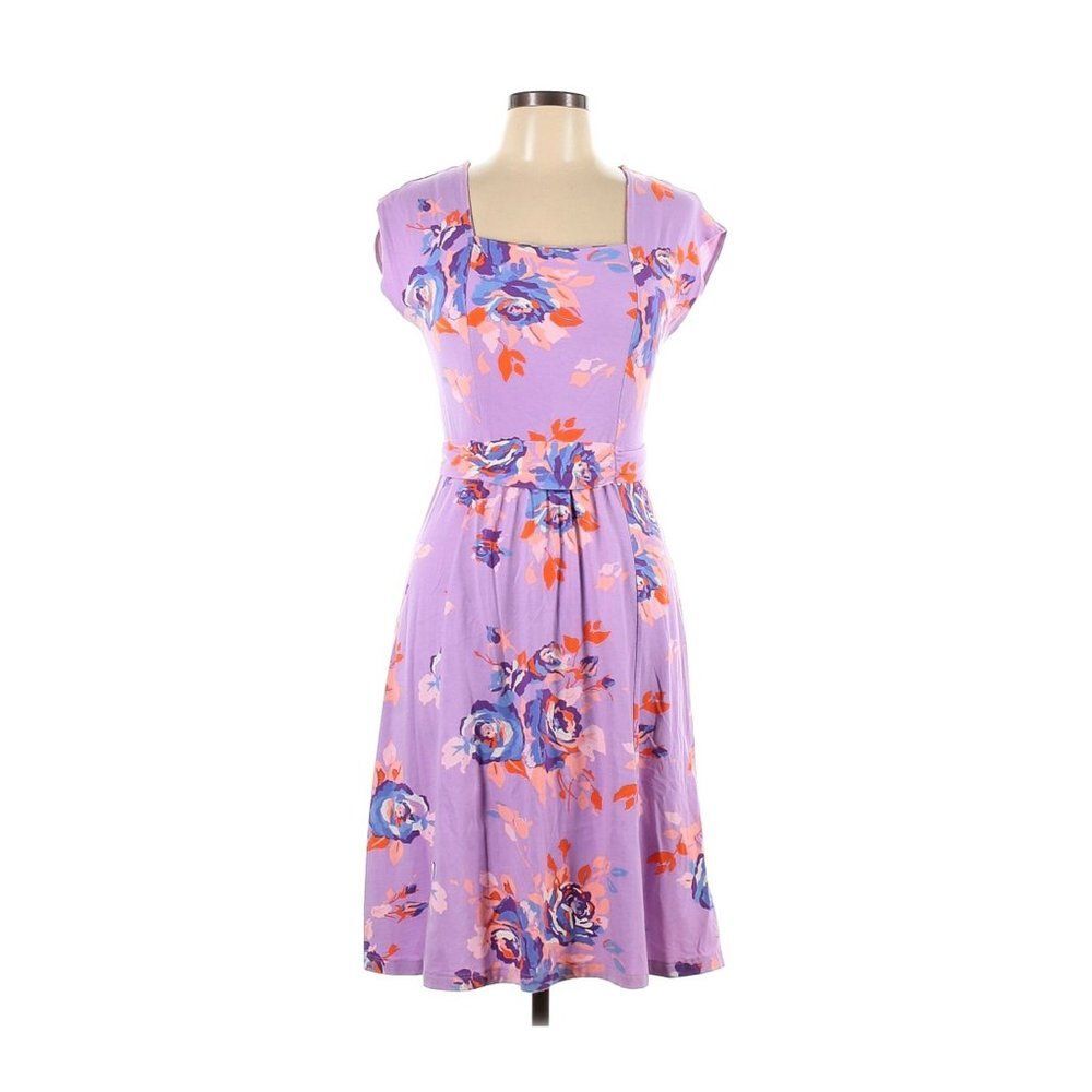 Lavender Floral Stretch Babydoll Dress
